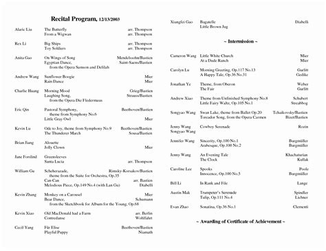 50 Music Recital Program Templates Free