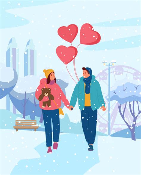 Couple Holding Hands Winter Illustrations, Royalty-Free Vector Graphics & Clip Art - iStock