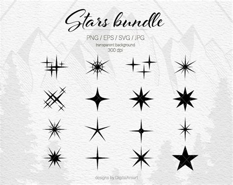 Stars Svg Galaxy Svg Sparkles Svg Star Celestial Svg Files for Cricut Star Svg Bundle Vector Png ...