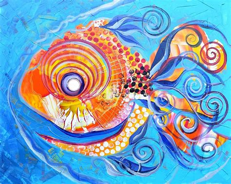 "Expressive abstract FISH ART / design from J. Vincent Scarpace ...