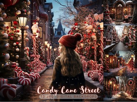 Candy Cane Christmas Digital Backdrop Christmas Photography Background ...