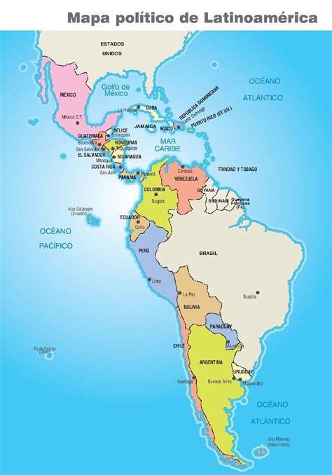 Mapa De América Con Sus Capitales - Mapa De América 2C9