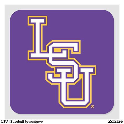 LSU | Baseball Square Sticker | Zazzle.com | Lsu baseball, Lsu, Lsu gear