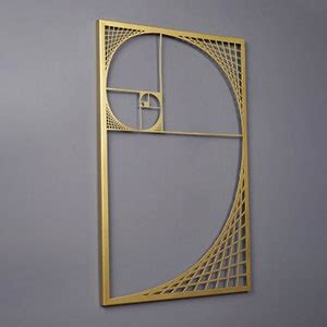 The Golden Ratio Fibonacci Spiral Unique Modern Metal Golden - Etsy