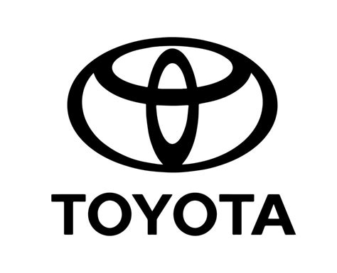 Toyota Brand Logo Car Symbol With Name Black Design japan Automobile Vector Illustration ...