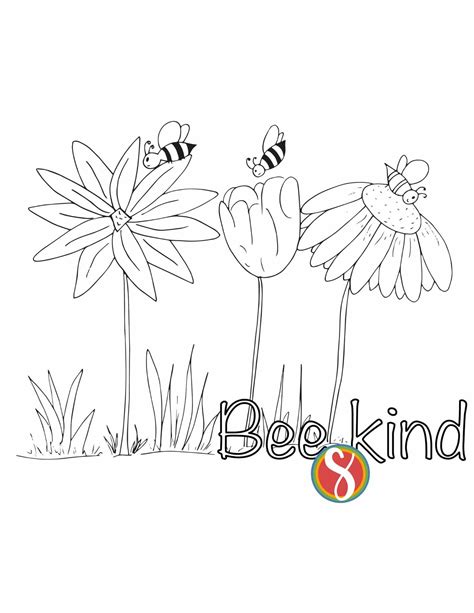 Free BEE Kind Coloring Pages — Stevie Doodles