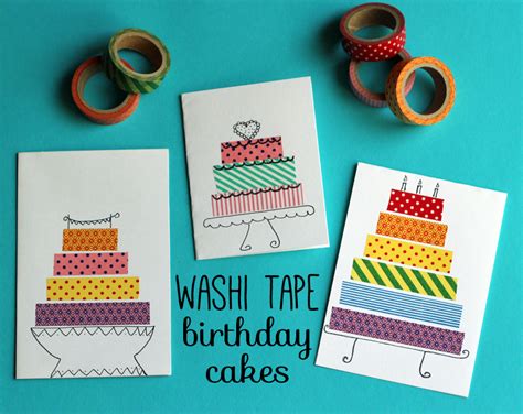 Birthday Cards with Washi Tape Cakes | Make and Takes