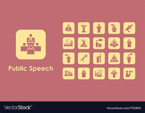 Set of public speech simple icons Royalty Free Vector Image