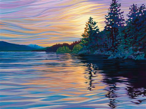 Acrylic Painting Sunset Over Water - BEST PAINTING