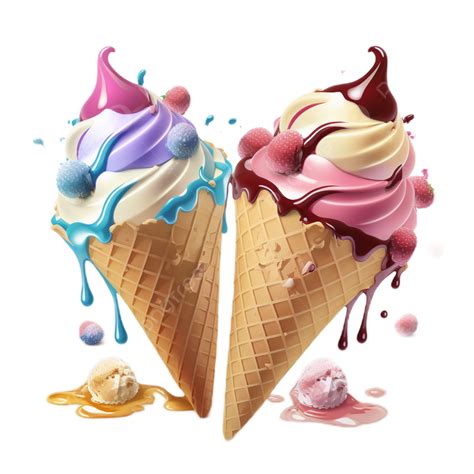 Ice Cream Dessert Realistic White Background Transparent, Ice Cream ...