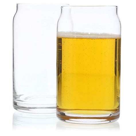 2-Pack Can-Shaped Beer Glasses, Clear, 16 Ounces - Walmart.com ...