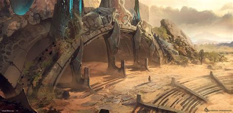 Desert Temple Entrance, Jose Borges | Fantasy landscape, Desert temple ...