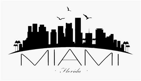 Florida Skyline Silhouette Clipart , Png Download - Vector Miami Skyline Silhouette , Free ...