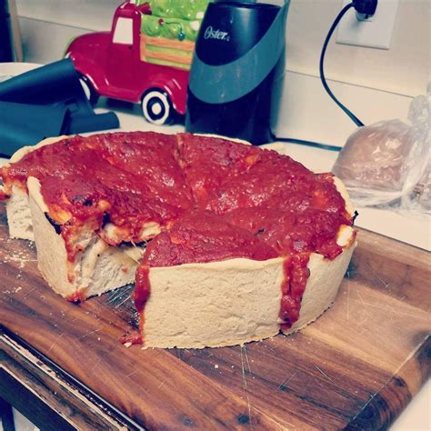 First attempt at Chicago style (stuffed) and a new sauce recipe : r/Pizza