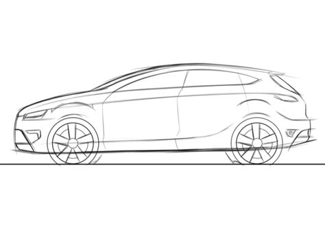 Car Sketch Side View Sketch Coloring Page