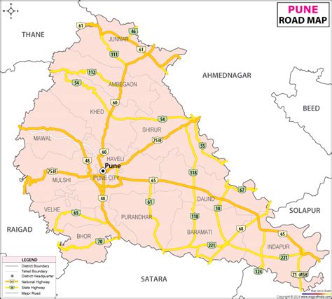 Road Map Of Pune City - Super Sports Cars