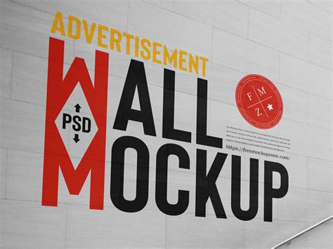 Free Premium Advertisement Wall Mockup - Free Mockup Zone