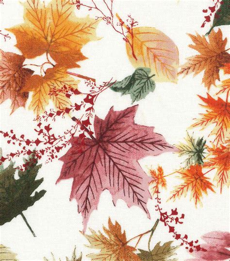 Harvest Cotton Fabric-Autumn Leaves on Cream | JOANN