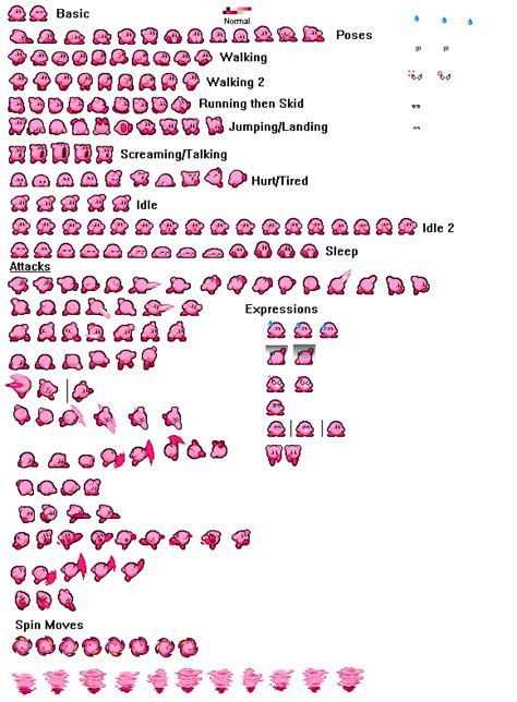 Kirby sprite sheet by comicart1 on DeviantArt