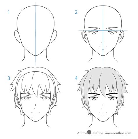 How to Draw Male Anime Characters Step by Step - AnimeOutline