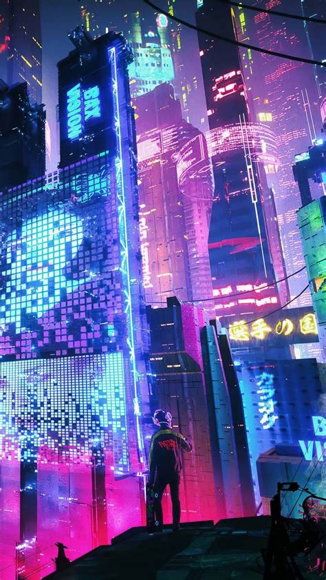 Neon City Lights - Cyberpunk Aesthetic Wallpaper