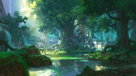 #Anime Forest Scenery Wallpaper #Hdwallpaper #wallpaper #image ...