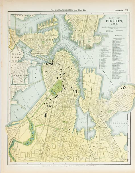 1891 Map of Boston Massachusetts | Antique map, Map, Boston massachusetts