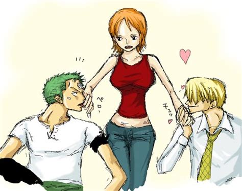 Zoro Nami Sanji - NAMI & ZORO Fan Art (37165636) - Fanpop