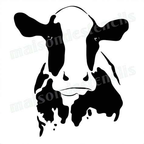 Cow head silhouette 12x12 stencil