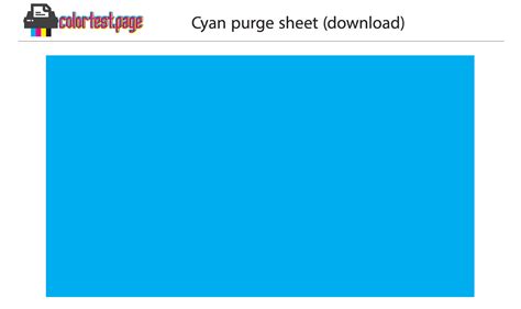 Cyan Purge Sheet (PDF) | Color Test Page