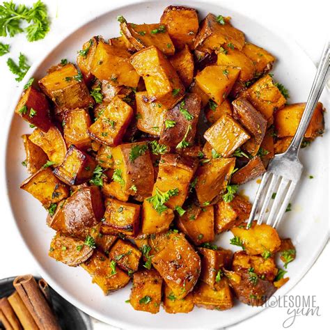 Roasted Sweet Potatoes (Crispy & Easy!) - Wholesome Yum