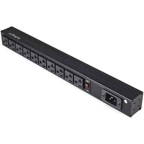 10 Outlet Rack Mount Power Strip 125V/16 Amp – 1U Horizontal 19″ Rackmount PDU – NEMA 5-20P ...