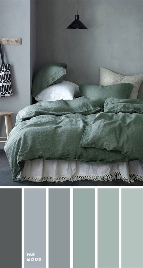 Grey green bedroom color palette | Grey green bedrooms, Grey colour scheme bedroom, Grey bedroom ...