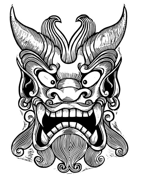 Japanese Mask Drawing | Free download on ClipArtMag