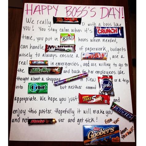 26 best images about Bosses day on Pinterest | Candy bar posters, Boss birthday and Appreciation ...