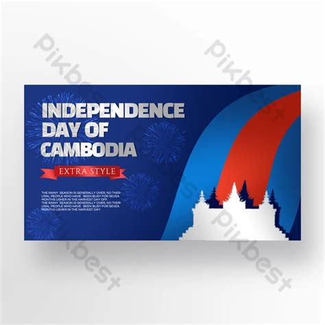 Blue Independence Day Of Cambodi Promotional Banner Template | PSD Free ...