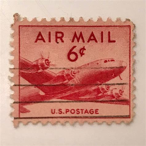 Rare Vintage 6 Cent Red Airmail US Postage 1946 - Etsy