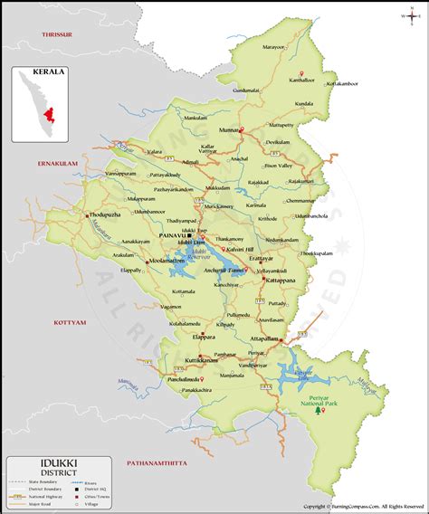 PDF of Idukki District Map, Idukki District Map PDF