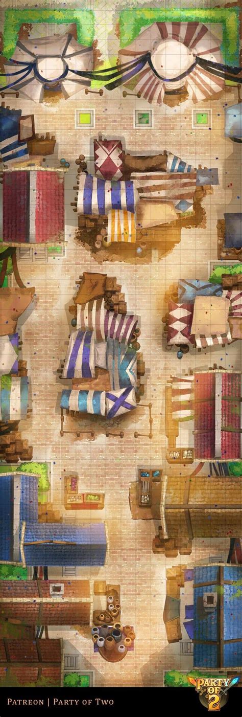 [16 x 75] Market Street Map: dndmaps | Fantasy city map, Dnd world map, Fantasy map