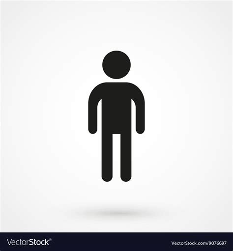 Man icon black on white background Royalty Free Vector Image