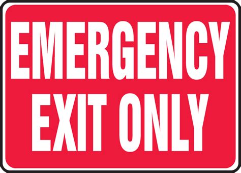 Emergency Exit Only (White Text On Red) Safety Sign MEXT441