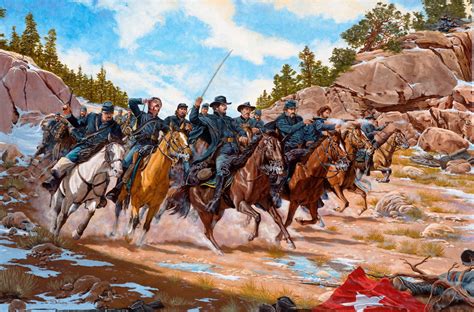 US cavalry charging during the Apache War American Indian Wars ...