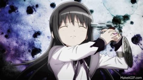 Homura shoots herself on Make a GIF