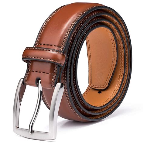 Men's Belt, Genuine Leather Dress Belts for Men with Single Prong Buckle- Classic & Fashion ...