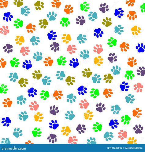 Paw Print Color Vector Illustration | CartoonDealer.com #101232030