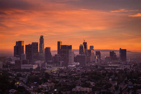 Los Angeles Aerial Photography Cityscape Sunset - Toby Harriman