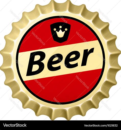 Beer cap Royalty Free Vector Image - VectorStock