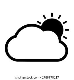 Cloudy Icon Black White Cloudy Weather Stock Vector (Royalty Free ...