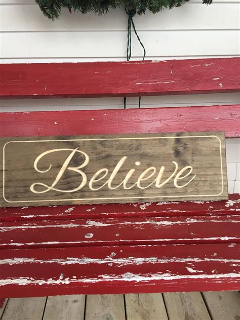 Rustic Wooden Decor Believe Sign Inspirational Decor | Etsy