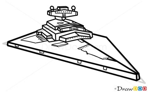 How to Draw Imperial Star Destroyer, Star Wars, Spaceships | Star wars ...